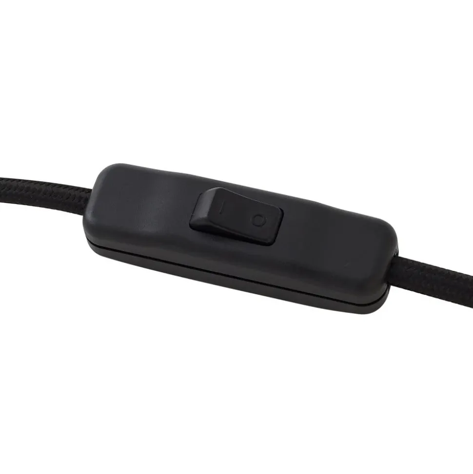 Lindby bordlampe Lelia, røykgrå, glass, metall, Ø 35 cm