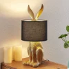 Lindby bordlampe Lorentina, høyde 57 cm, kanin, gull, tekstil