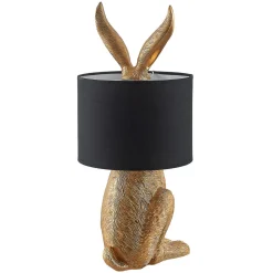 Lindby bordlampe Lorentina, høyde 57 cm, kanin, gull, tekstil