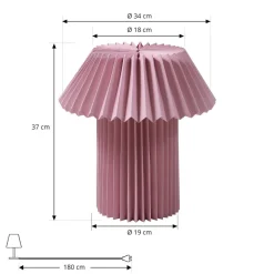 Lindby bordlampe Magali, rosa, papir, Ø 34 cm, E14