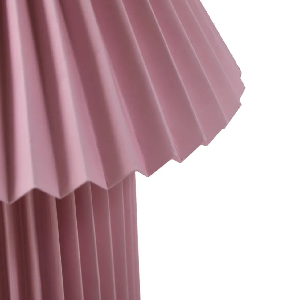 Lindby bordlampe Magali, rosa, papir, Ø 34 cm, E14