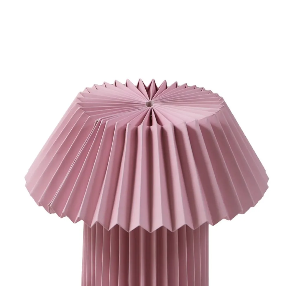 Lindby bordlampe Magali, rosa, papir, Ø 34 cm, E14