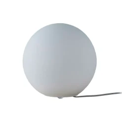 Lindby bordlampe Marike, hvit, glass, kule, Ø 25 cm, E27