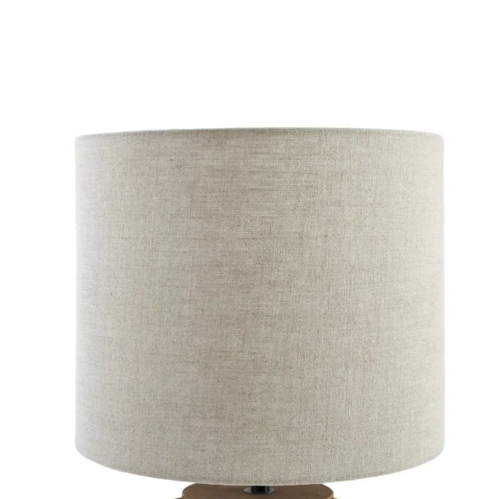 Lindby bordlampe Marzanna, grå, bambus, 42,5 cm, E27