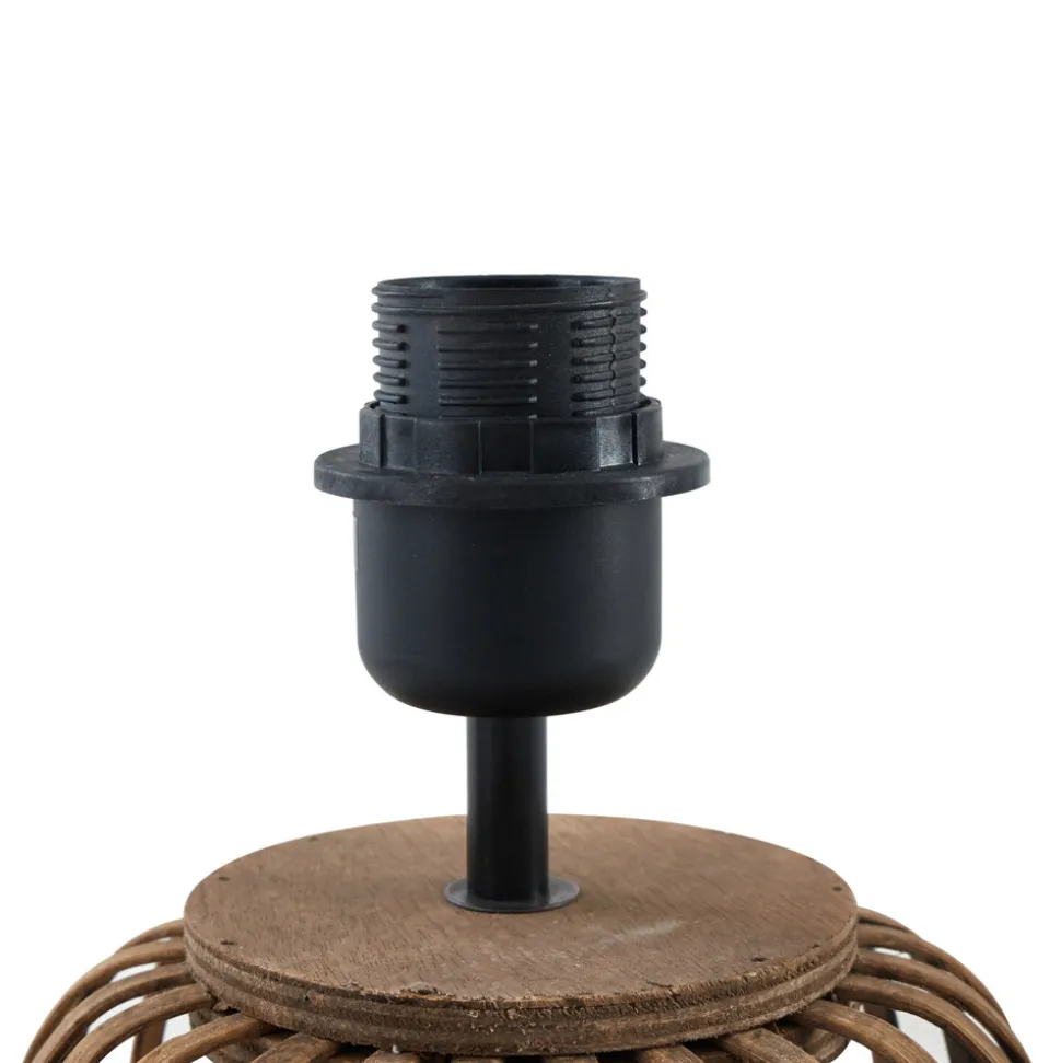 Lindby bordlampe Marzanna, grå, bambus, 42,5 cm, E27