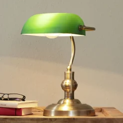 Lindby bordlampe Milenka, bronse, høyde 38 cm, metall