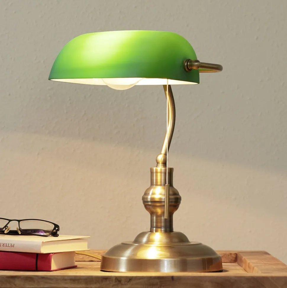 Lindby bordlampe Milenka, bronse, høyde 38 cm, metall