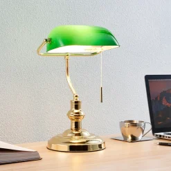 Lindby bordlampe Milenka, messing, høyde 39 cm, metall