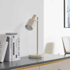 Lindby bordlampe Ovelia, beige, metall, E27