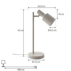 Lindby bordlampe Ovelia, beige, metall, E27