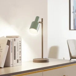 Lindby bordlampe Ovelia, grønn/svart, metall, E27