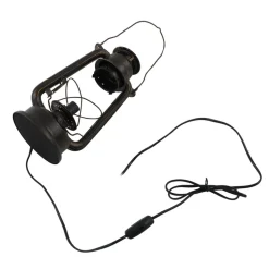 Lindby bordlampe Raisa, rustfarget, metall, lykt, E14