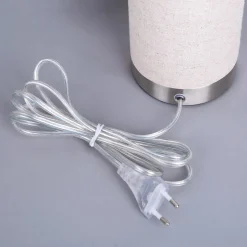 Lindby bordlampe Ronja, høyde 26 cm, kremfarget, tekstil