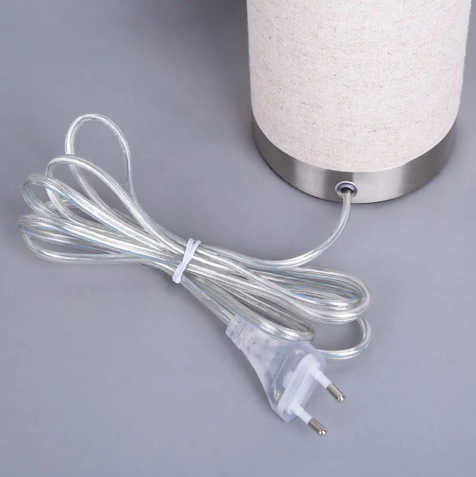 Lindby bordlampe Ronja, høyde 26 cm, kremfarget, tekstil