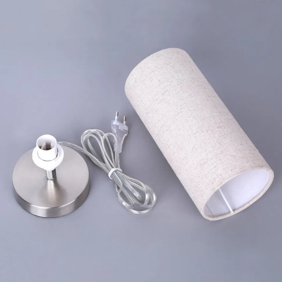 Lindby bordlampe Ronja, høyde 26 cm, kremfarget, tekstil