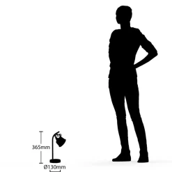 Lindby bordlampe Rubinjo, 37 cm, svart, tre, metall, GU10