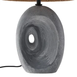 Lindby bordlampe Seasur, blågrå, keramikk, papir, 29 cm