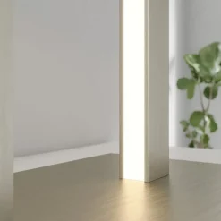 Lindby bordlampe Sigurd, hvit, stoff, høyde 54 cm, E27