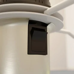 Lindby bordlampe Sigurd, hvit, stoff, høyde 54 cm, E27