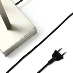 Lindby bordlampe Sigurd, hvit, stoff, høyde 54 cm, E27