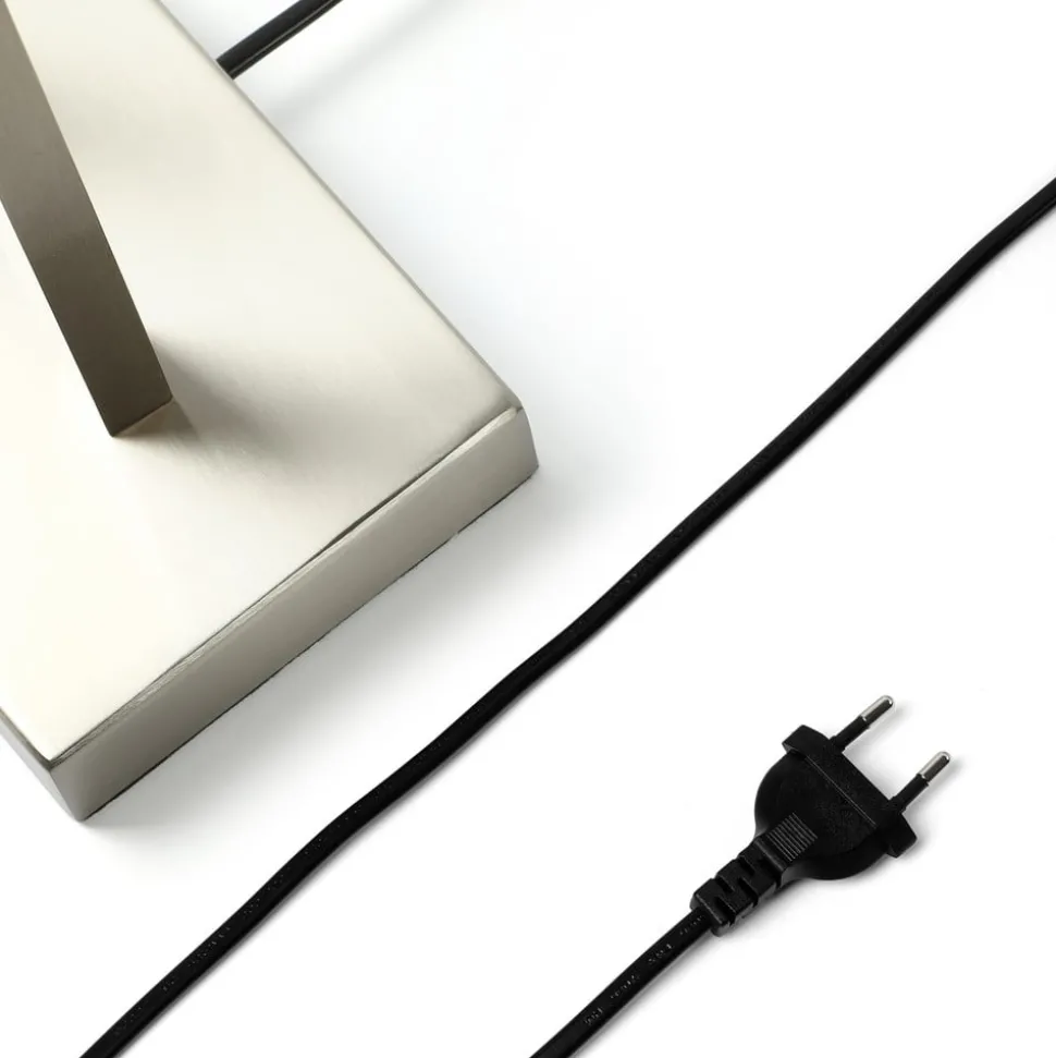 Lindby bordlampe Sigurd, hvit, stoff, høyde 54 cm, E27