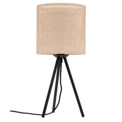 Lindby bordlampe Soula, Ø 20 cm, beige, plast, E27