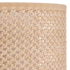 Lindby bordlampe Soula, Ø 20 cm, beige, plast, E27