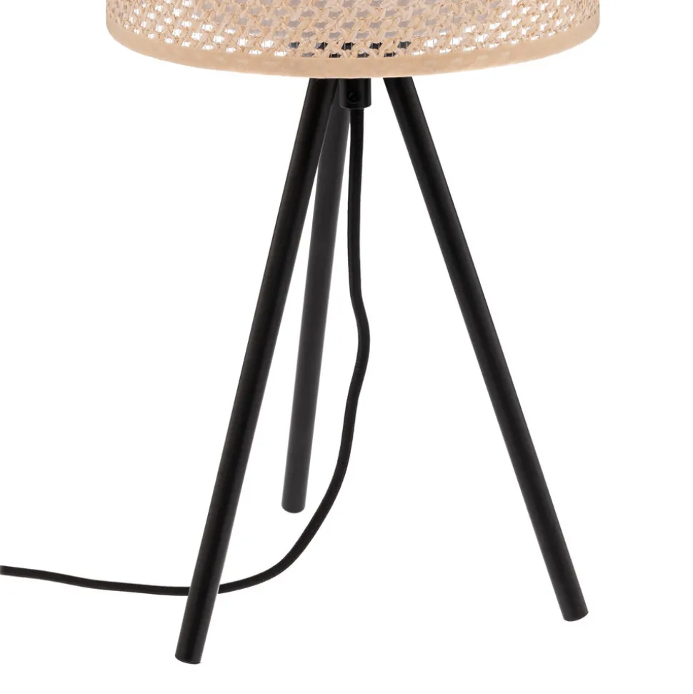 Lindby bordlampe Soula, Ø 20 cm, beige, plast, E27