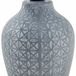 Lindby bordlampe Thalassia, grå/svart, Ø 20cm, keramikk