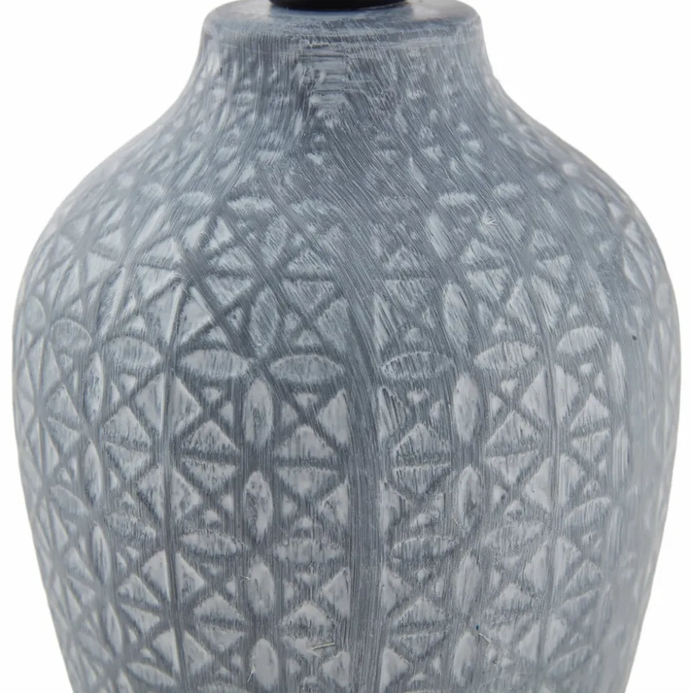 Lindby bordlampe Thalassia, grå/svart, Ø 20cm, keramikk