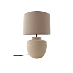 Lindby bordlampe Thalassia, beige, Ø 30 cm, keramikk