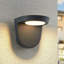 Lindby Carmelo utendørs LED-vegglampe, mørkegrå