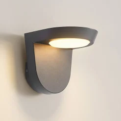 Lindby Carmelo utendørs LED-vegglampe, mørkegrå