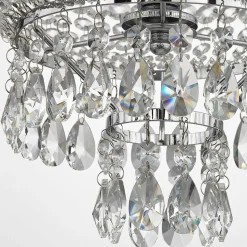 Lindby Casparia lysekrone, kromfarget, krystall, E14