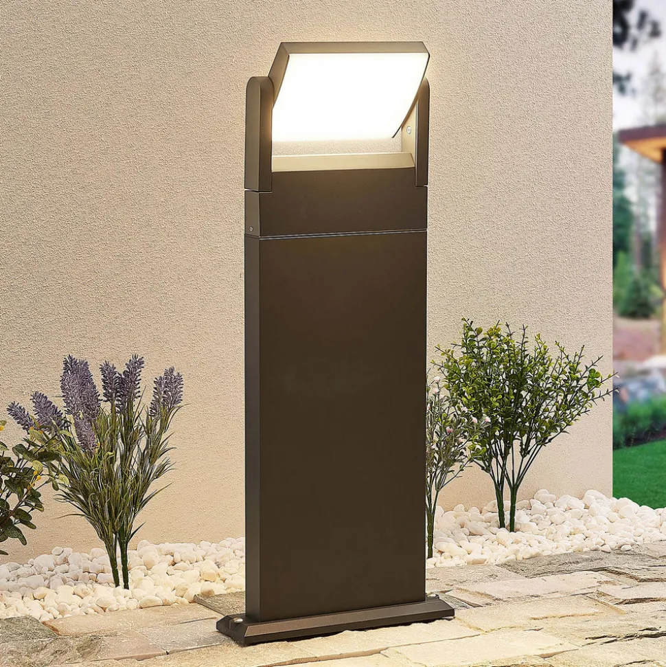 Lindby Cathalena LED-gatelampe i mørkegrått