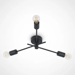 Lindby Cerros taklampe, 3 lyskilder, svart, metall