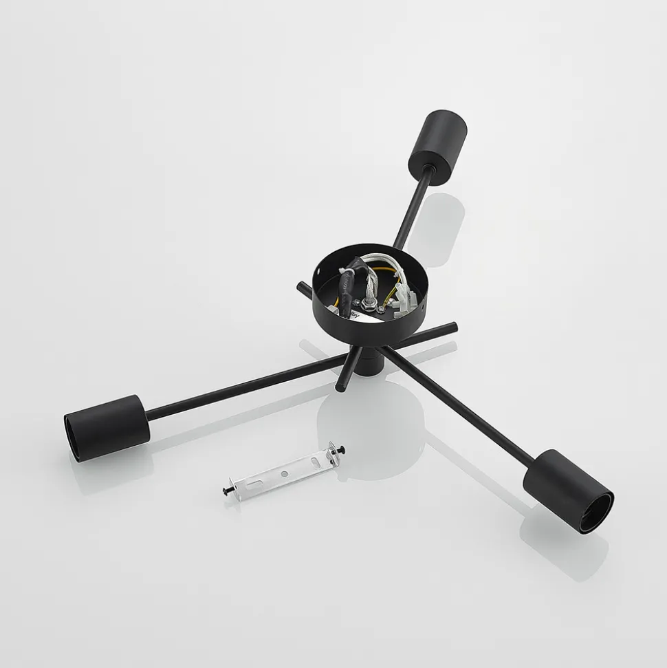 Lindby Cerros taklampe, 3 lyskilder, svart, metall