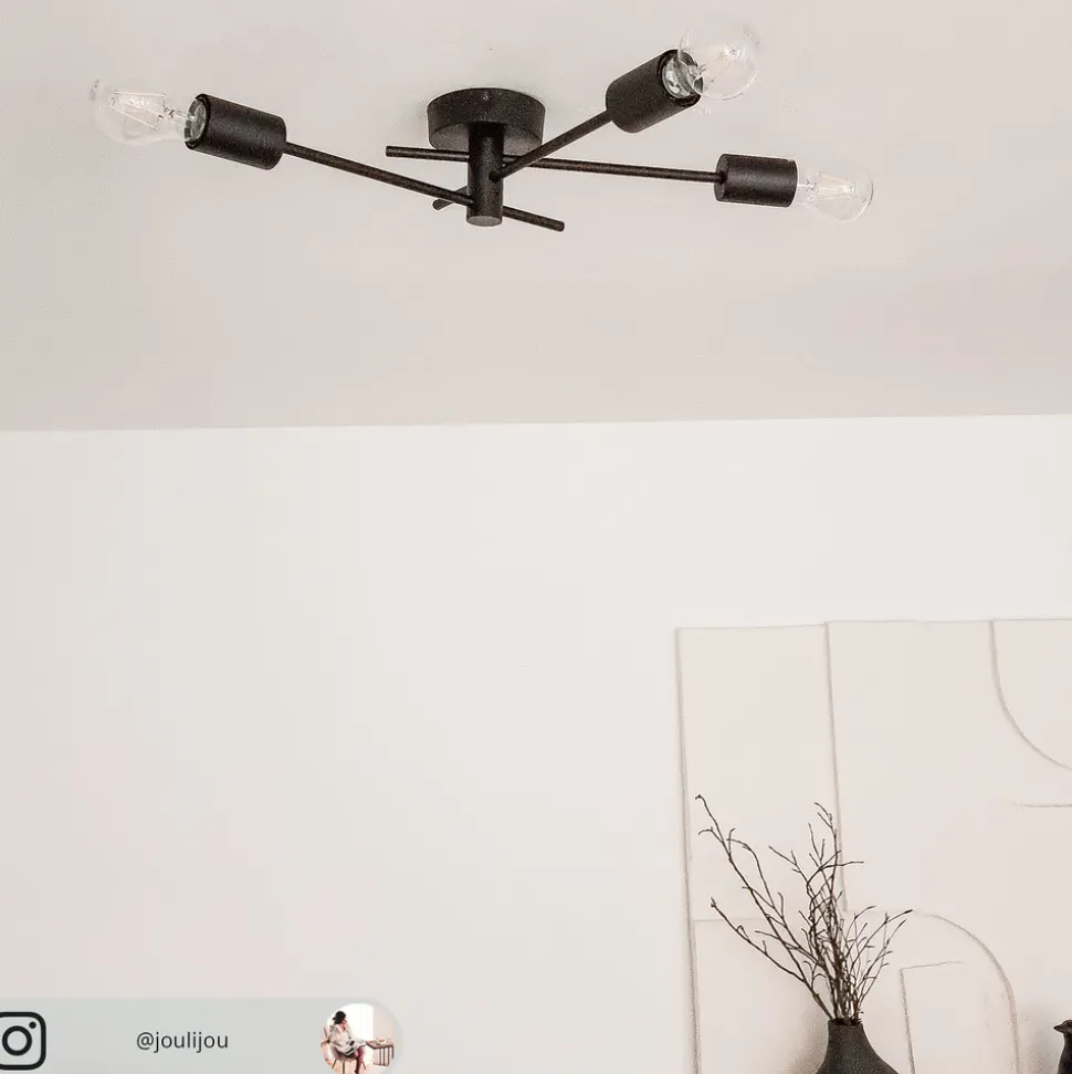 Lindby Cerros taklampe, 3 lyskilder, svart, metall