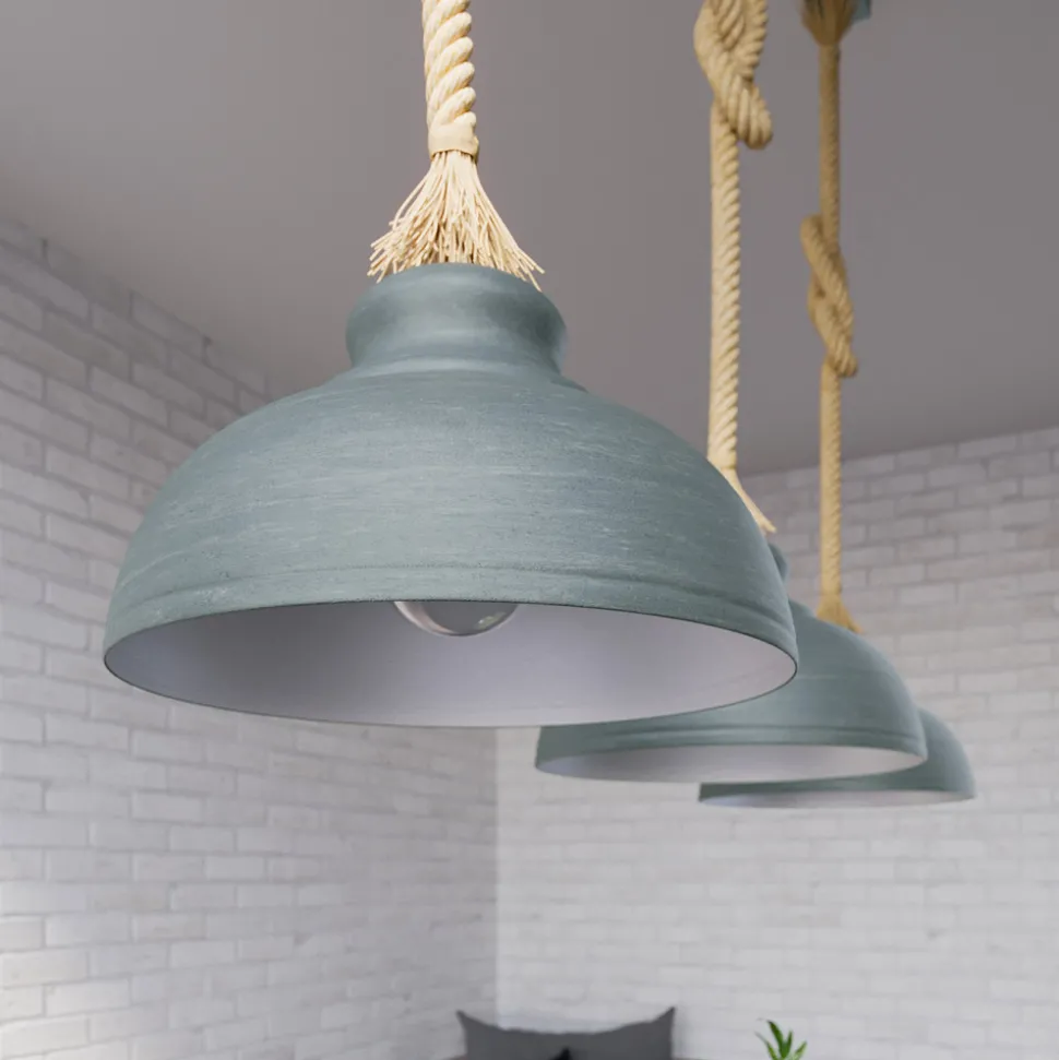 Lindby Chaby hengelampe i betongstil, 3 lyskilder