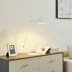 Lindby Corali bordlampe, hvit, metall, høyde 64 cm