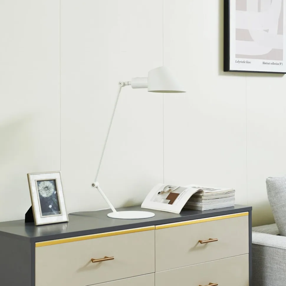 Lindby Corali bordlampe, hvit, metall, høyde 64 cm