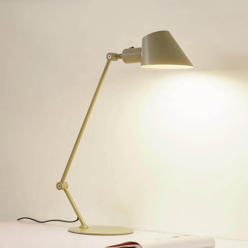 Lindby Corali bordlampe, lysegrønn, metall, høyde 64 cm