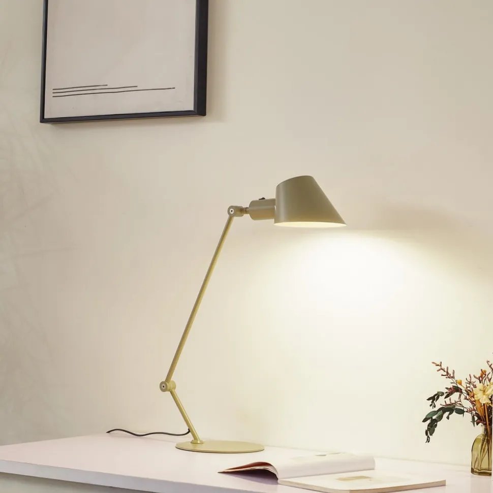 Lindby Corali bordlampe, lysegrønn, metall, høyde 64 cm