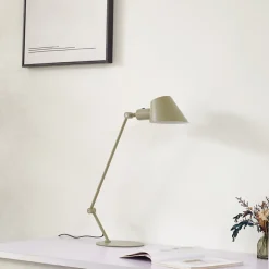 Lindby Corali bordlampe, lysegrønn, metall, høyde 64 cm