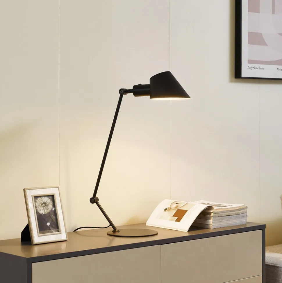 Lindby Corali bordlampe, svart, metall, høyde 64 cm