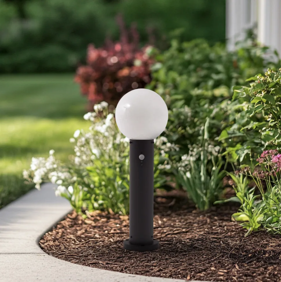 Lindby Dangan sokkellampe, hvit, 60 cm, glass, sensor