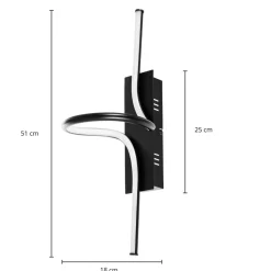 Lindby Divola LED-vegglampe, stepdim, svart
