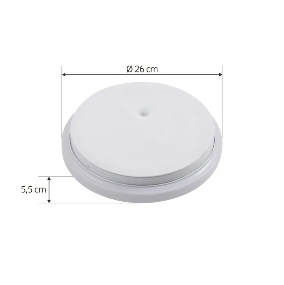 Lindby Doki LED taklampe for utendørs bruk, 26 cm, hvit, plast