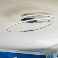 Lindby Dorle LED-taklampe, krom Ø 60 cm