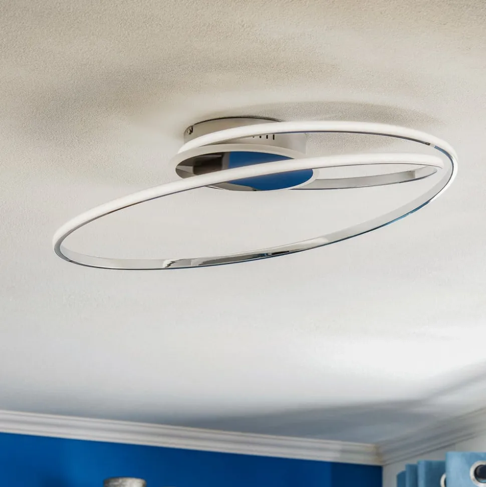 Lindby Dorle LED-taklampe, krom Ø 60 cm